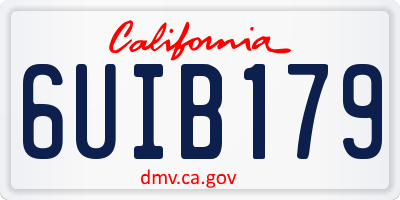 CA license plate 6UIB179