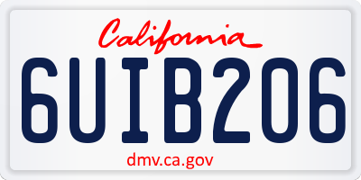 CA license plate 6UIB206