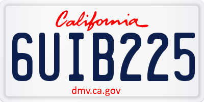 CA license plate 6UIB225