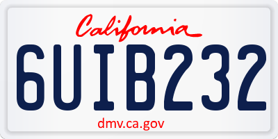 CA license plate 6UIB232