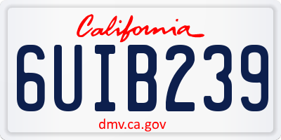CA license plate 6UIB239