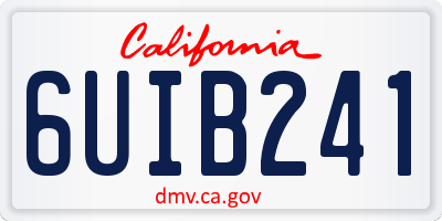 CA license plate 6UIB241