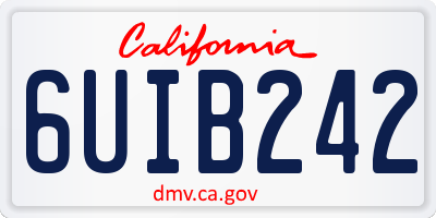 CA license plate 6UIB242