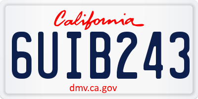 CA license plate 6UIB243