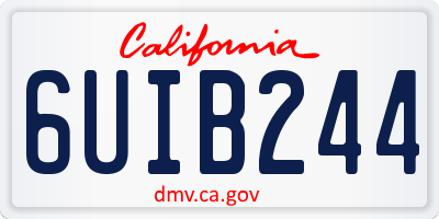 CA license plate 6UIB244