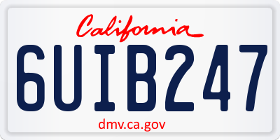 CA license plate 6UIB247