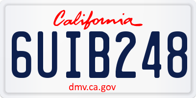 CA license plate 6UIB248