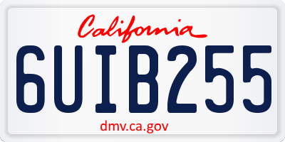 CA license plate 6UIB255