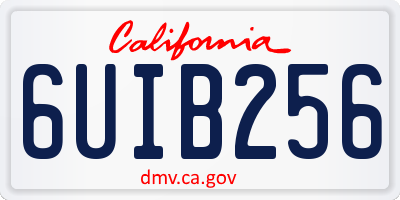 CA license plate 6UIB256
