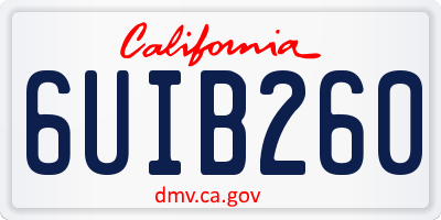 CA license plate 6UIB260