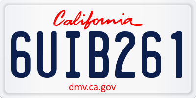 CA license plate 6UIB261