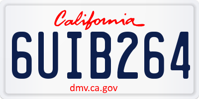CA license plate 6UIB264