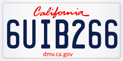 CA license plate 6UIB266