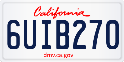 CA license plate 6UIB270