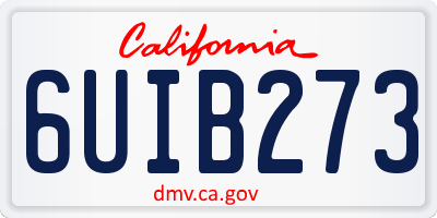 CA license plate 6UIB273