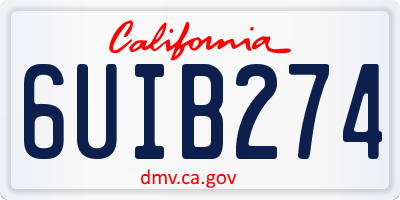 CA license plate 6UIB274