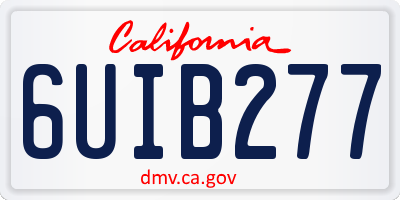 CA license plate 6UIB277