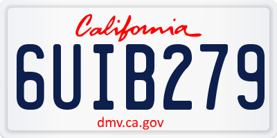 CA license plate 6UIB279