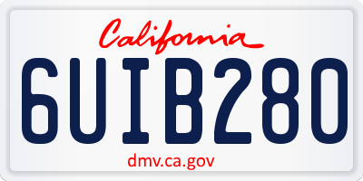 CA license plate 6UIB280