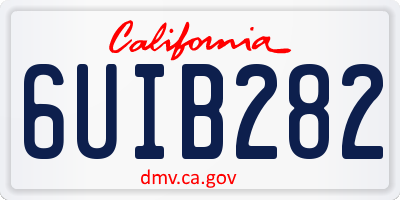 CA license plate 6UIB282