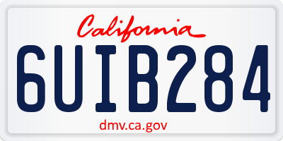 CA license plate 6UIB284