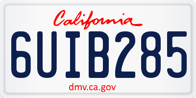 CA license plate 6UIB285