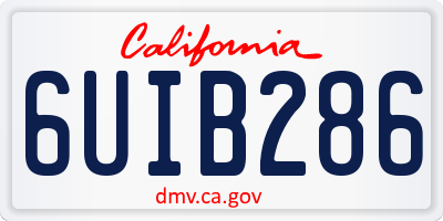 CA license plate 6UIB286