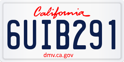 CA license plate 6UIB291