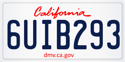 CA license plate 6UIB293