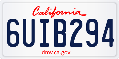CA license plate 6UIB294