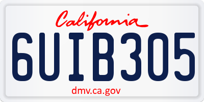 CA license plate 6UIB305