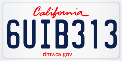 CA license plate 6UIB313