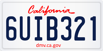 CA license plate 6UIB321