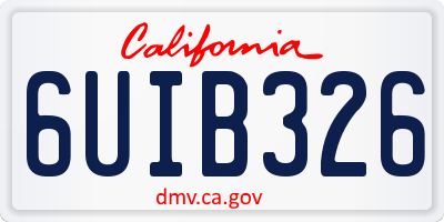 CA license plate 6UIB326