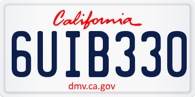 CA license plate 6UIB330