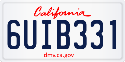 CA license plate 6UIB331