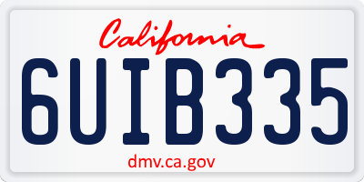 CA license plate 6UIB335