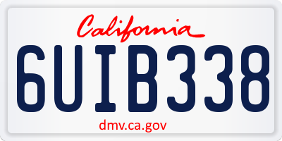 CA license plate 6UIB338