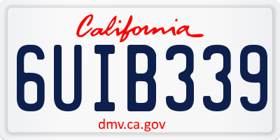 CA license plate 6UIB339