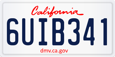 CA license plate 6UIB341