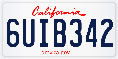 CA license plate 6UIB342