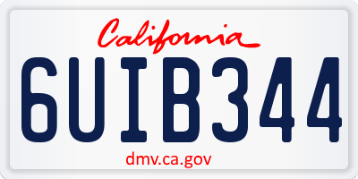 CA license plate 6UIB344