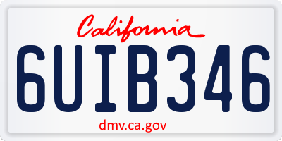 CA license plate 6UIB346