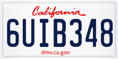 CA license plate 6UIB348