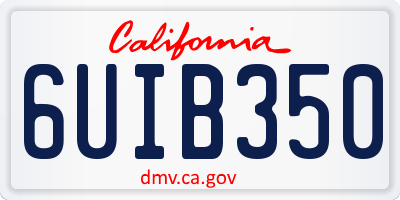 CA license plate 6UIB350