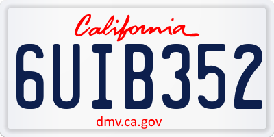 CA license plate 6UIB352