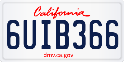 CA license plate 6UIB366