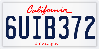 CA license plate 6UIB372