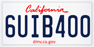 CA license plate 6UIB400