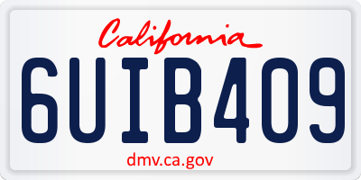 CA license plate 6UIB409